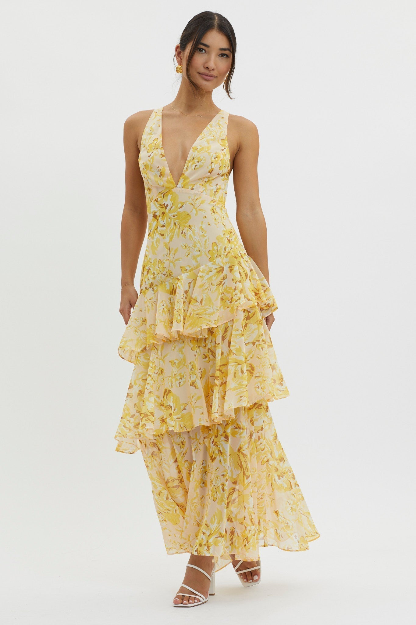 OLIVIA | Robe mi-longue droite Bloom