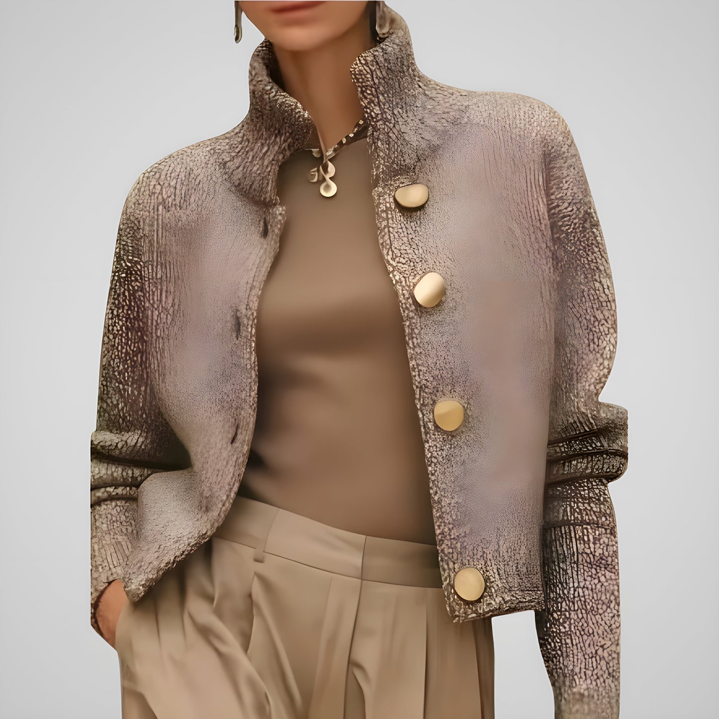 Véronique | Veste Chic à Col Sculpté