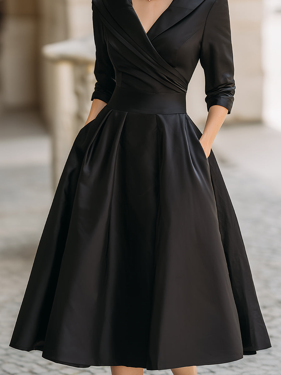AMÉLIE | Robe midi en satin