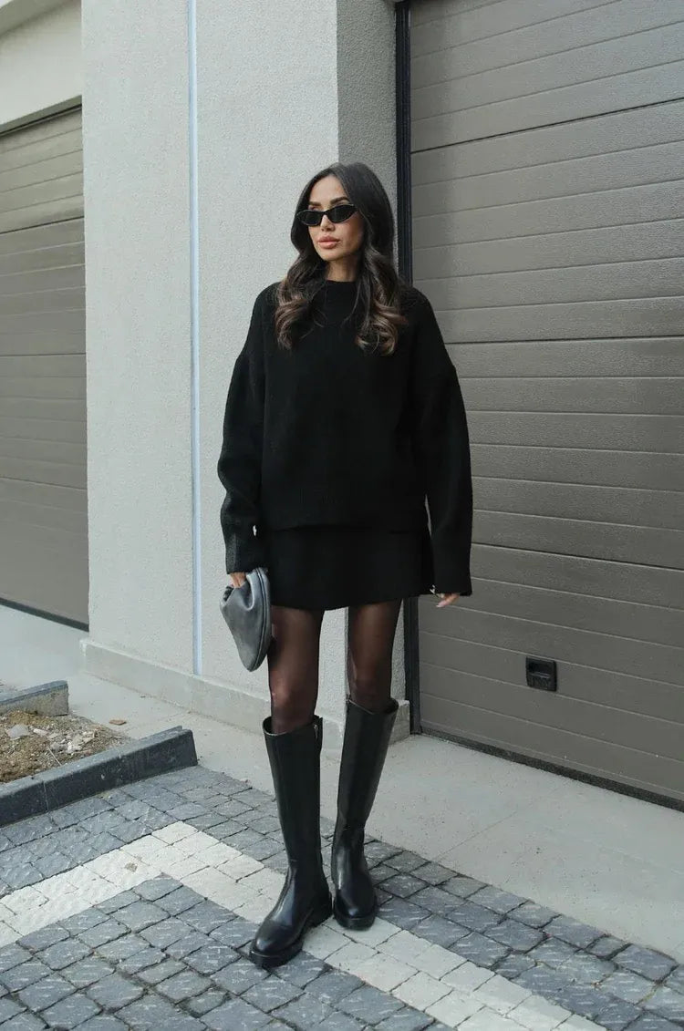 JULIETTE | Ensemble jupe en maille (top + jupe)