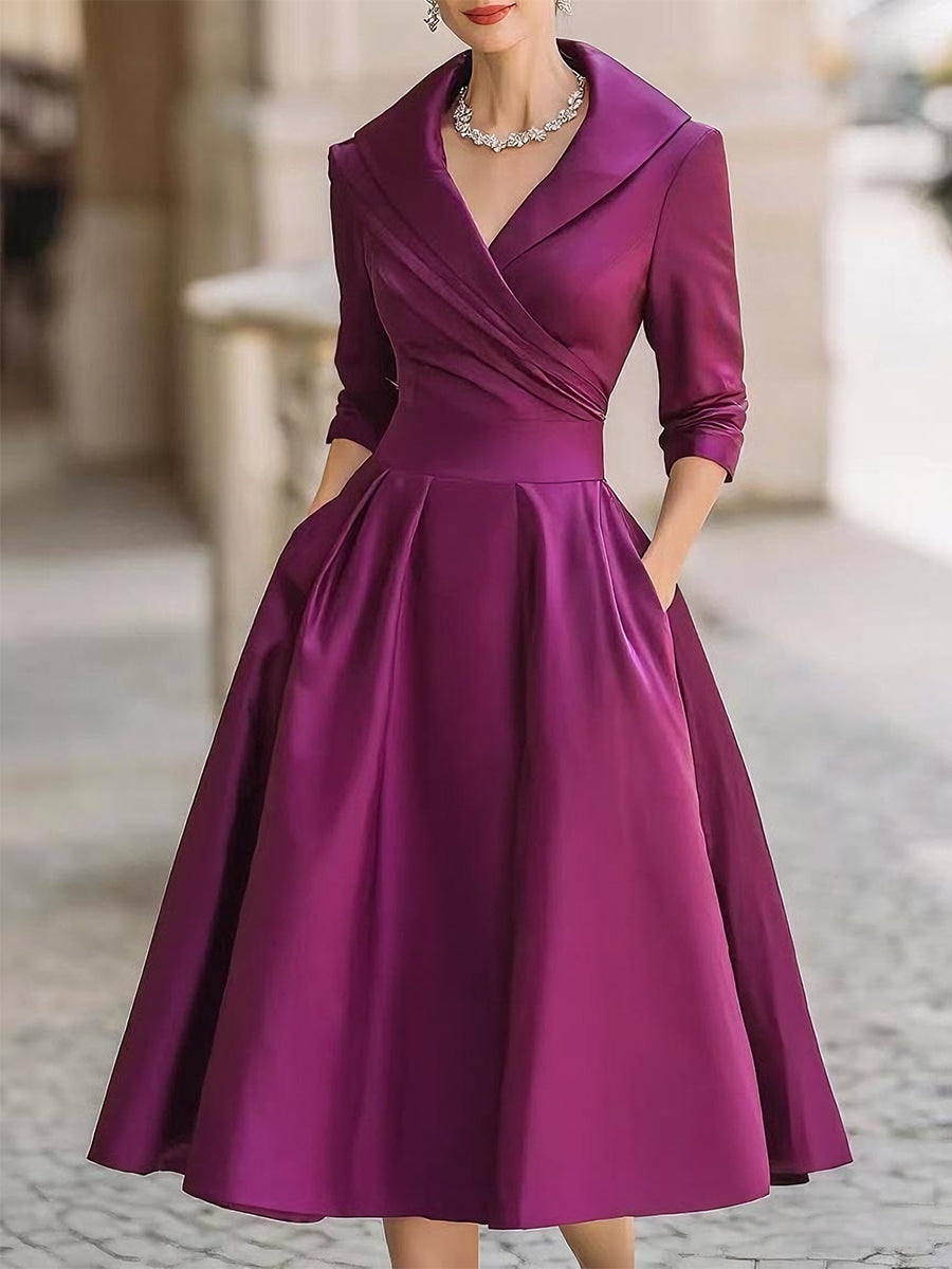 AMÉLIE | Robe midi en satin