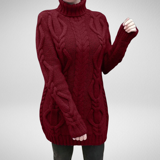 Valéria | Pull Long Torsadé d’Hiver