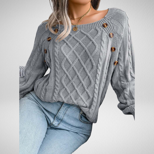 Léonie | Pull Torsadé à Boutons