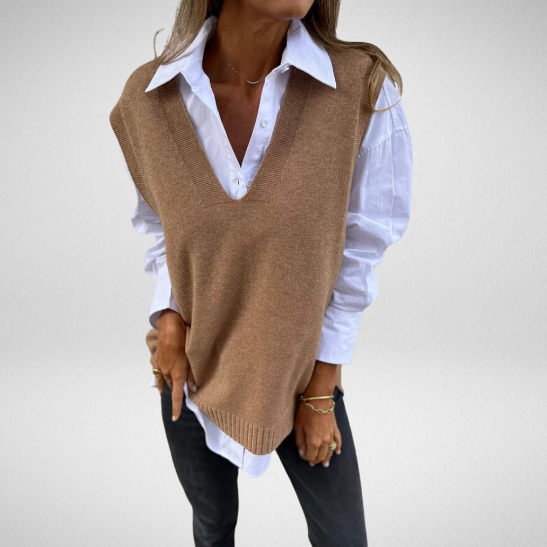 Éléane | Gilet Sans Manches Maille Cachemire