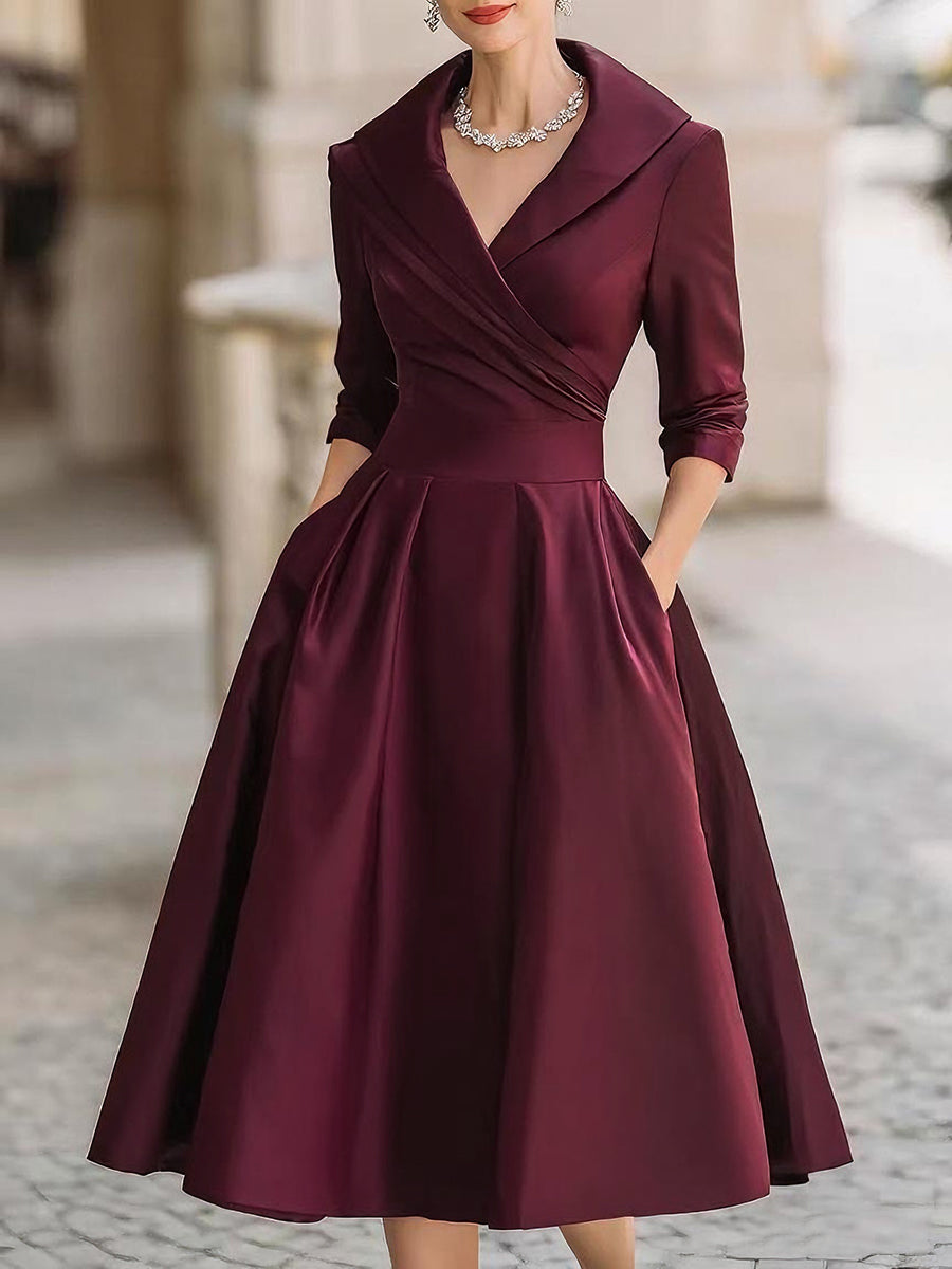 AMÉLIE | Robe midi en satin