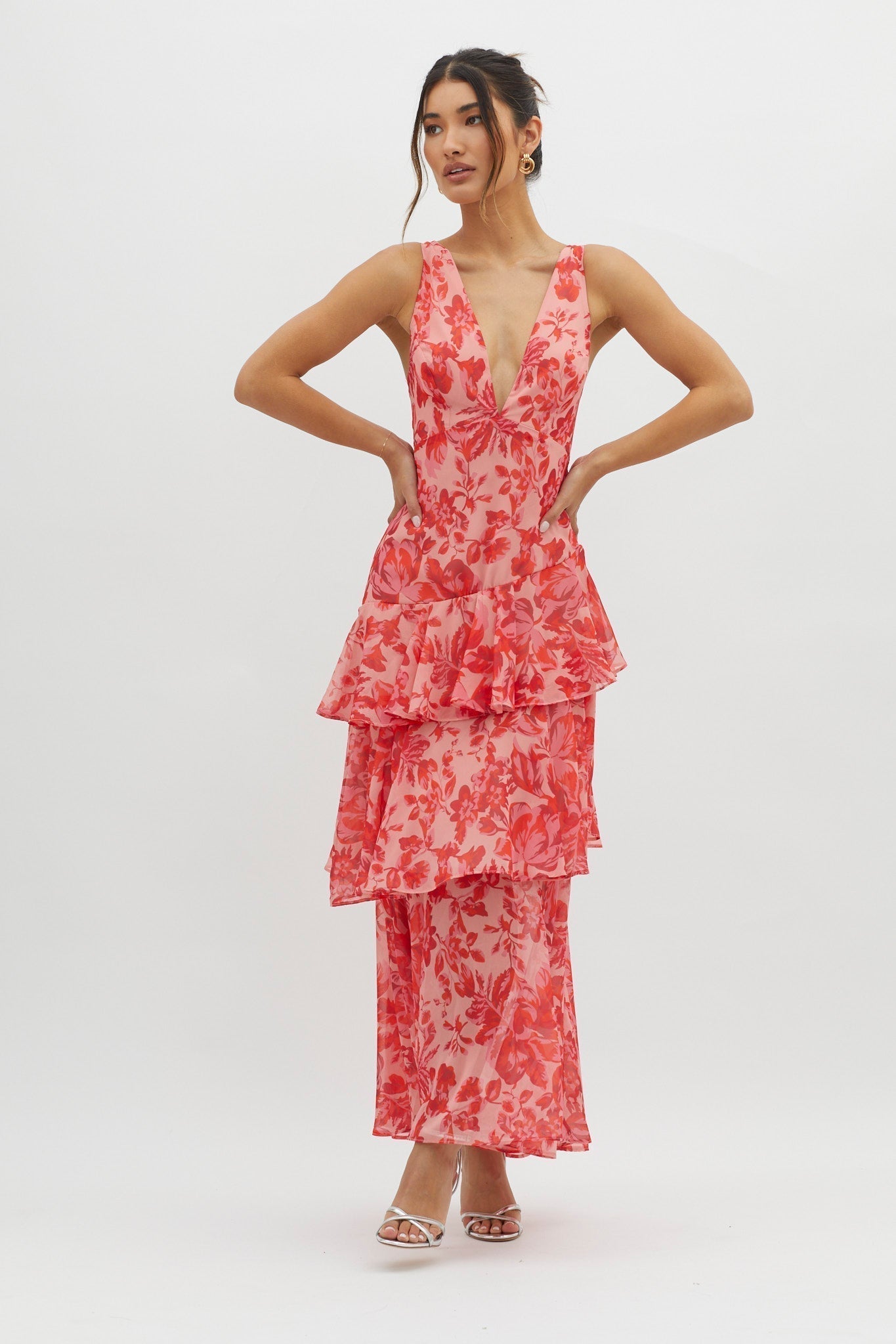 OLIVIA | Robe mi-longue droite Bloom
