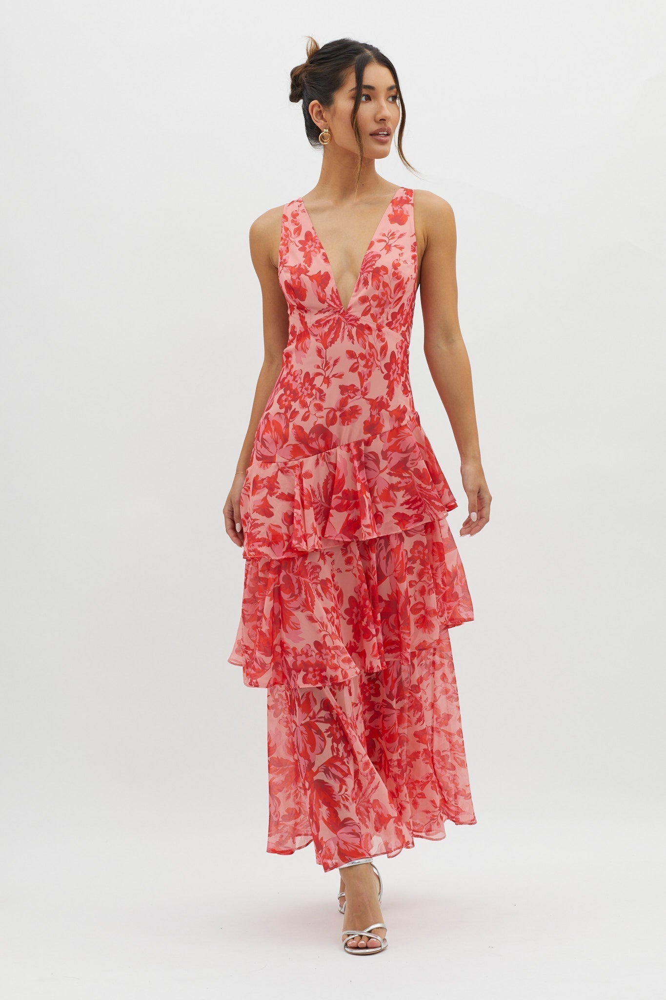 OLIVIA | Robe mi-longue droite Bloom