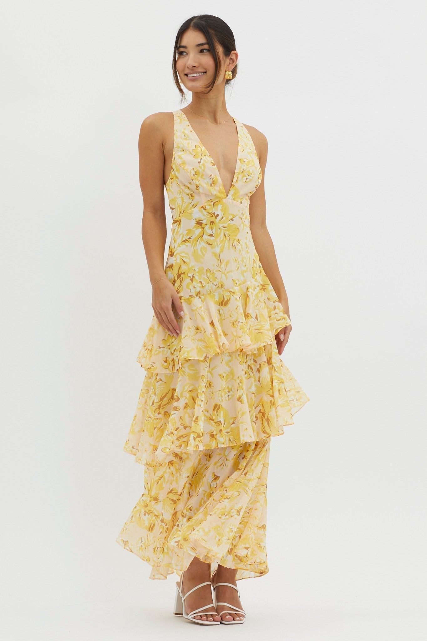 OLIVIA | Robe mi-longue droite Bloom
