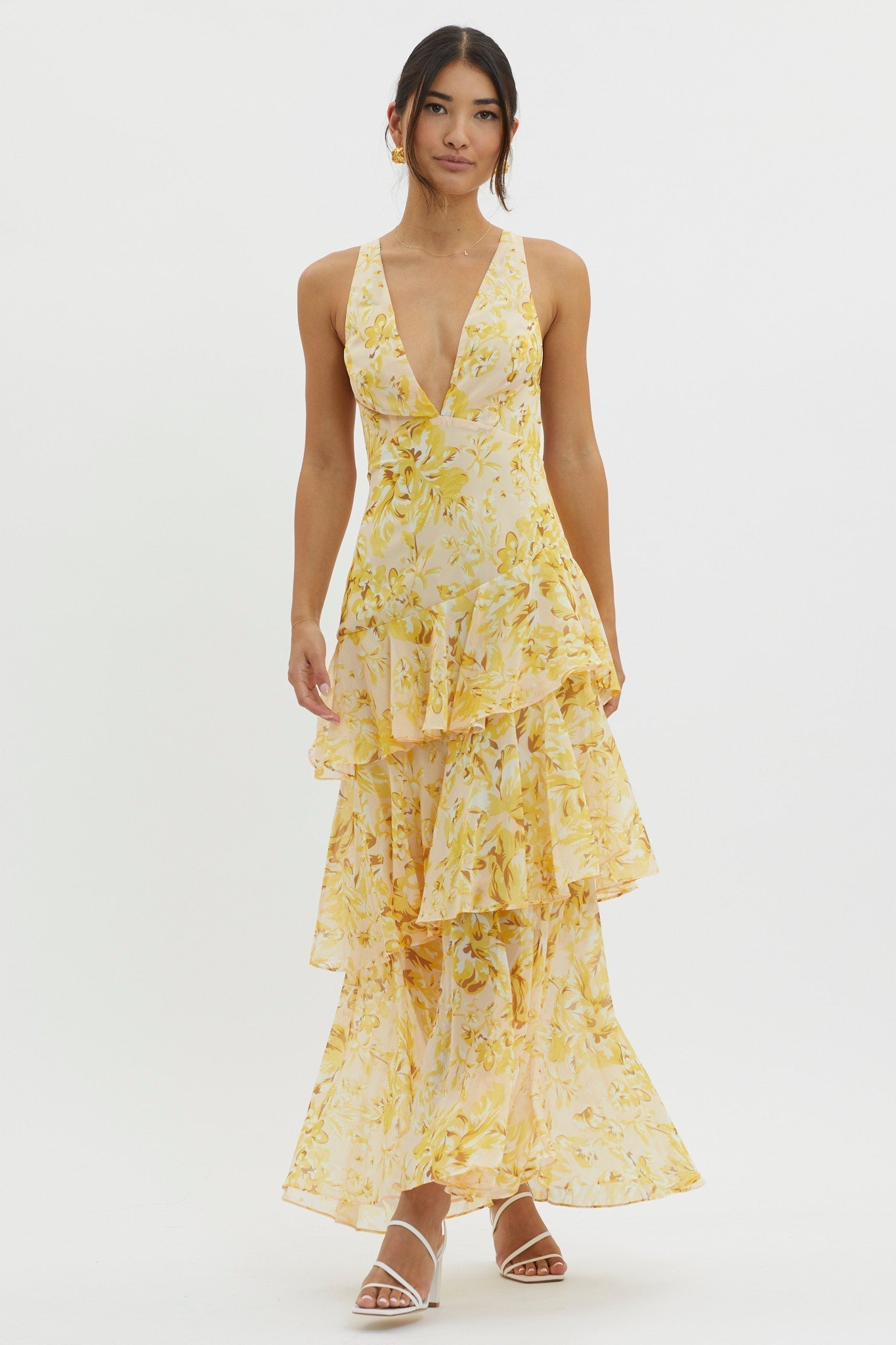 OLIVIA | Robe mi-longue droite Bloom
