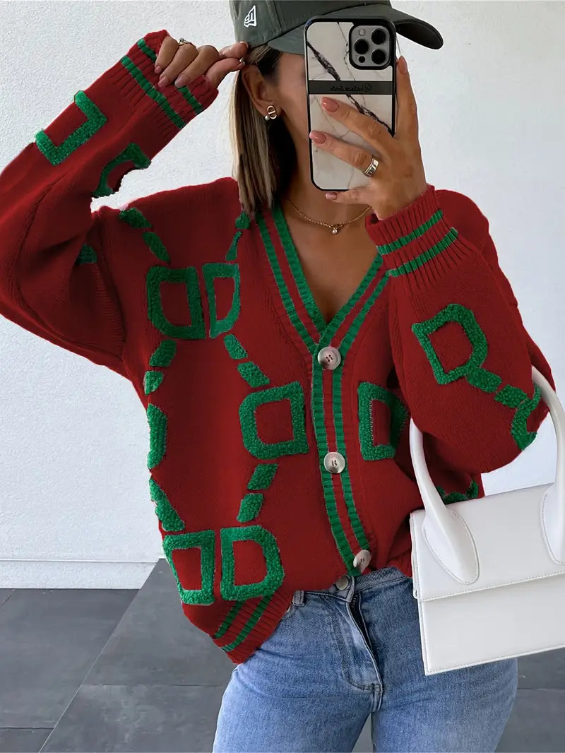 Lamoury Fashion | Cardigan géométrique multicolore