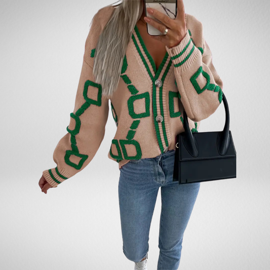 Lamoury Fashion | Cardigan géométrique multicolore